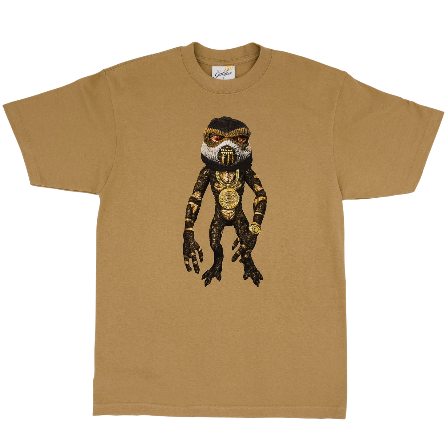 GOLD GOON Mens Heavyweight T-Shirt - KHAKI | Gold Wheels Co.