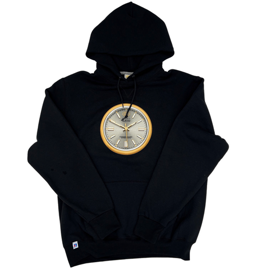 TIME IS GOLD Mens Russel Athletic Hooded Sweatshirt - BLACK | Gold Wheels Co.