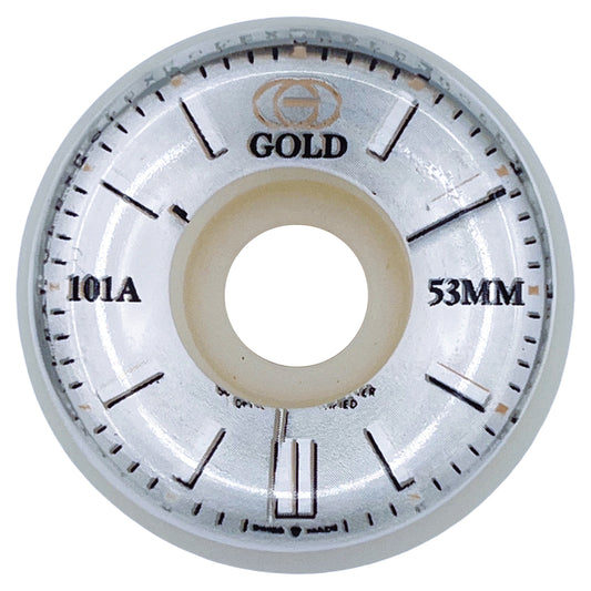53mm Time Is Gold Skateboard Wheels 101a - Gold Wheels Co.